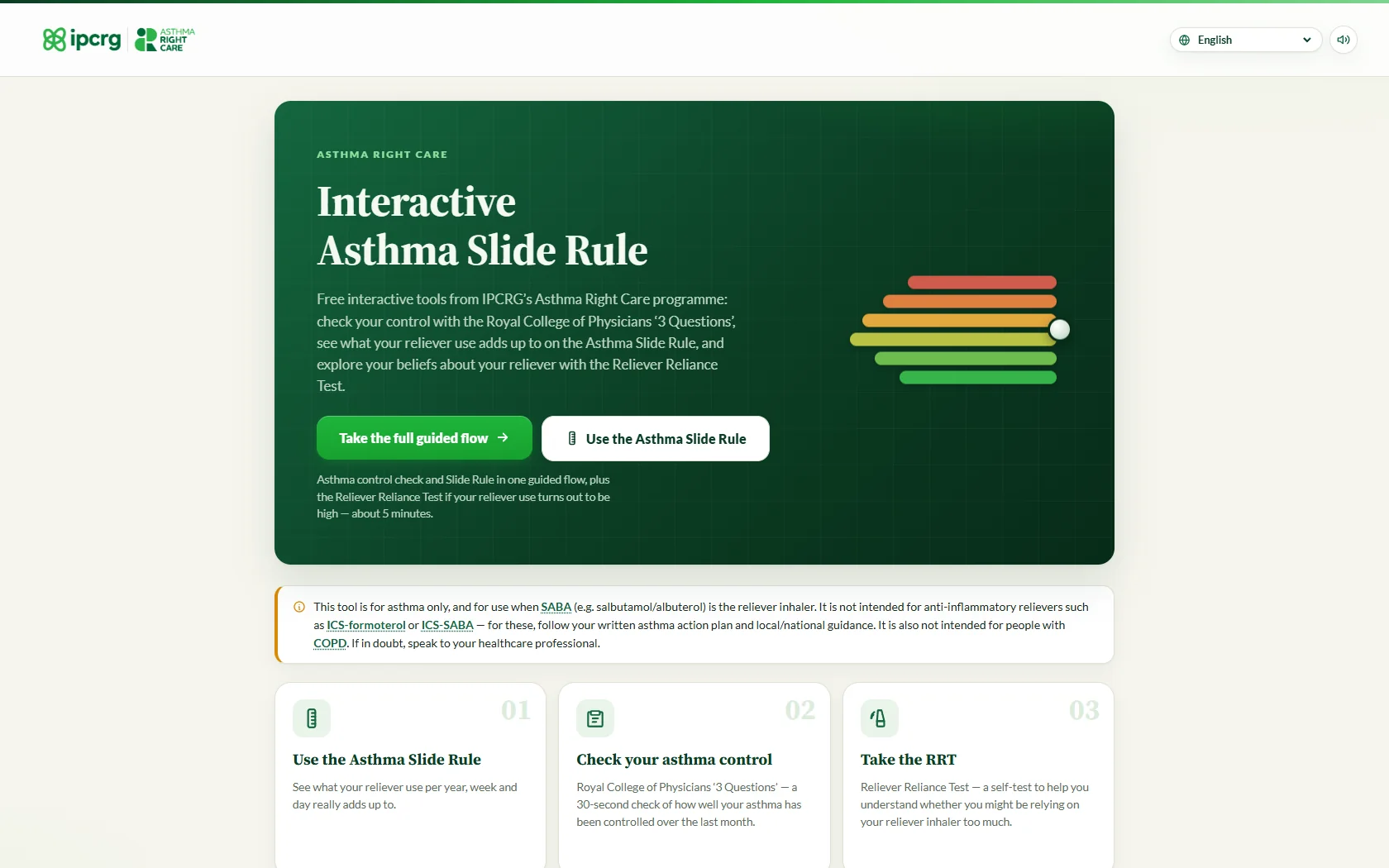 The Interactive Asthma Slide Rule